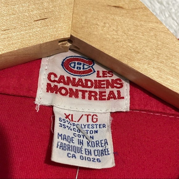 Les Canadiens De Montreal Red Polo Short Sleeve T-Shirt Vintage XL NHL CH - Picture 6 of 8
